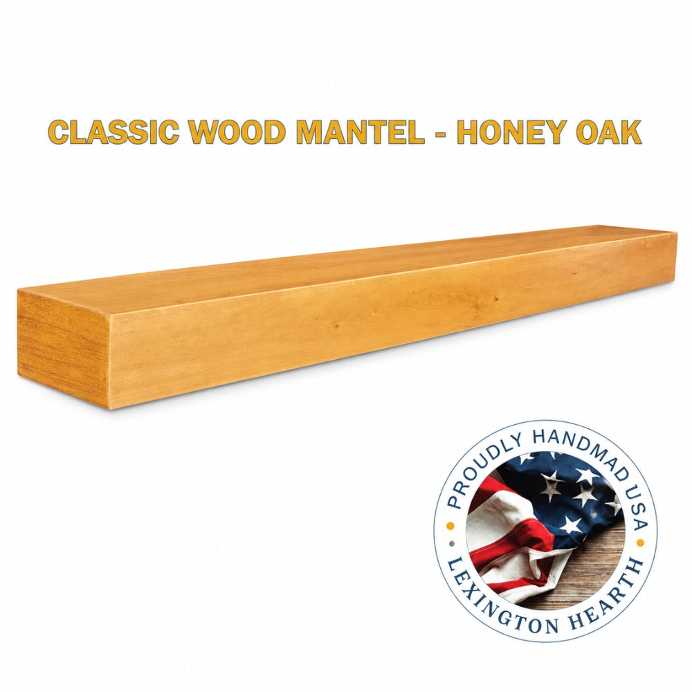 LHX Classic Wood Mantel Honey Oak