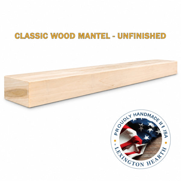 LHX Classic Wood Mantel Unfinished