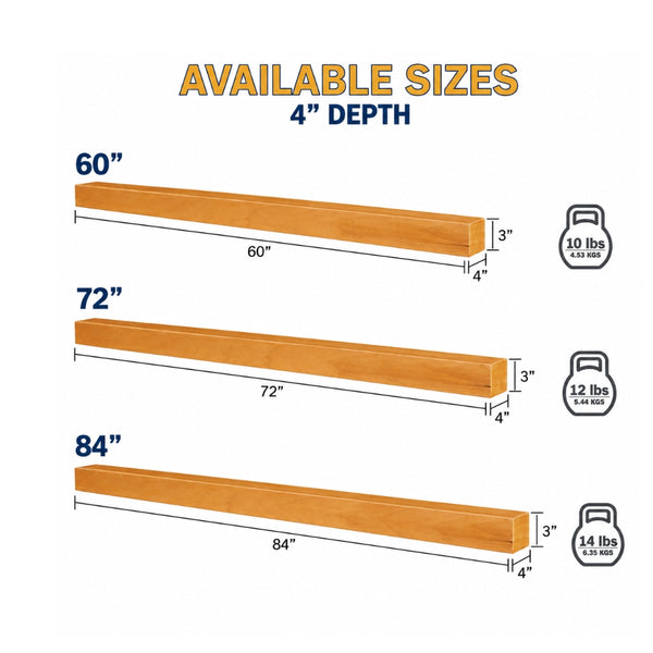 LHX Horizon Wood Mantel 4in Sizes