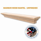LHX Madison Wood Mantel Unfinished