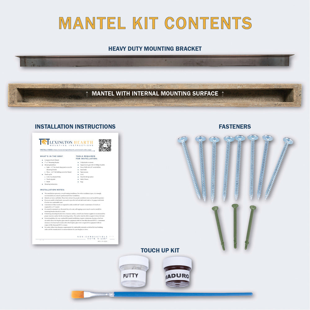 Rockface Mantel Kit Contents