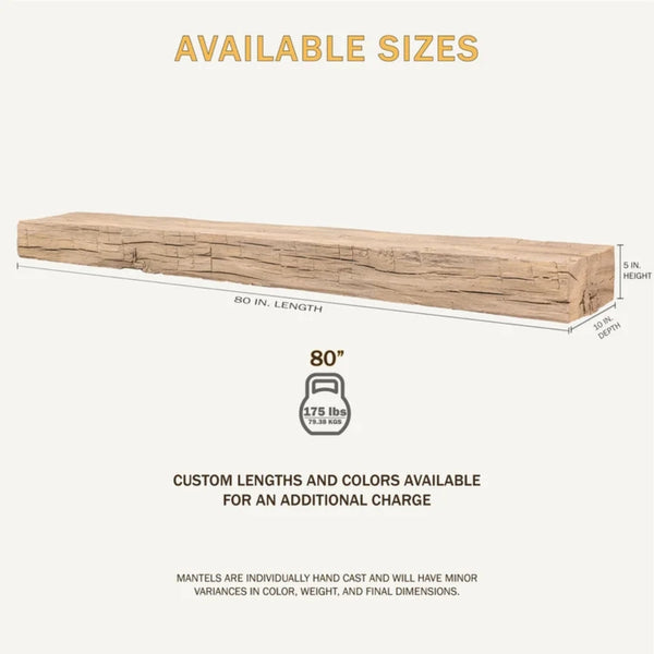 LXH Smokehouse Mantel Sizes
