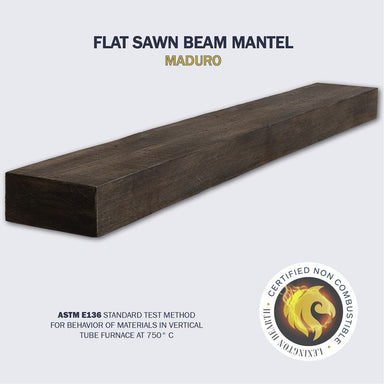 flat sawn beam mantel in maduro