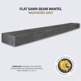 flat sawn beam mantel in weathered grey