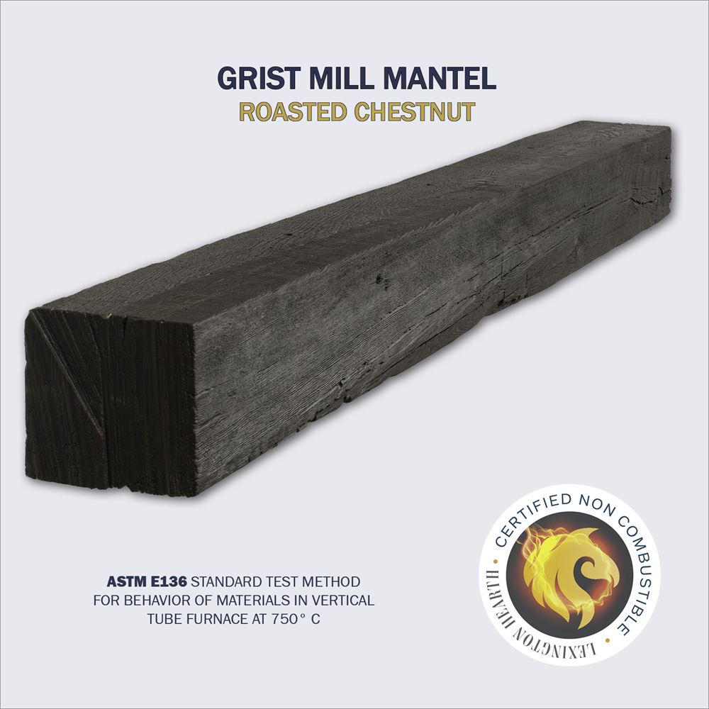 grist mill mantel in roasted chestnut