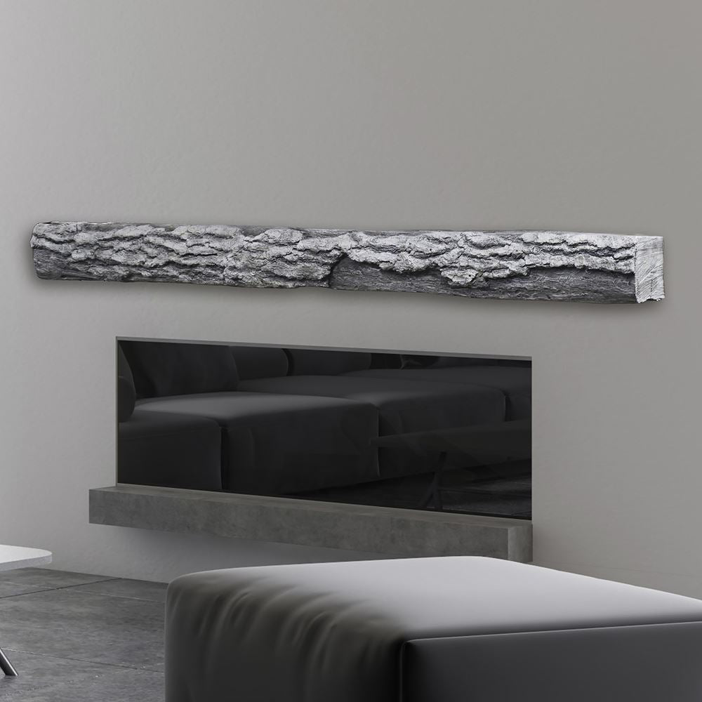 Lexington Hearth Half-Round Sleeper Concrete Faux Wood Mantel Shelf
