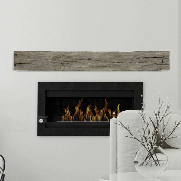 Lexington Hearth Tobacco Barn Concrete Faux Wood Mantel Shelf - room setting