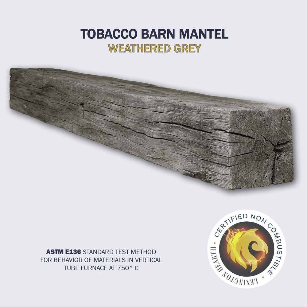 tobacco barn mantel in waeathered grey