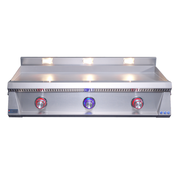 Le Griddle Pro Series 105 41-Inch 3-Burner Built-In Gas Griddle with Lights and Valve ON-OFF