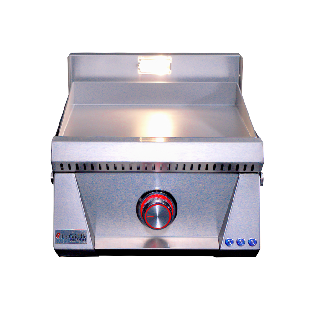 Le Griddle Pro Series 40 16-Inch 1-Burner Built-In Gas Griddle Control Valve ON