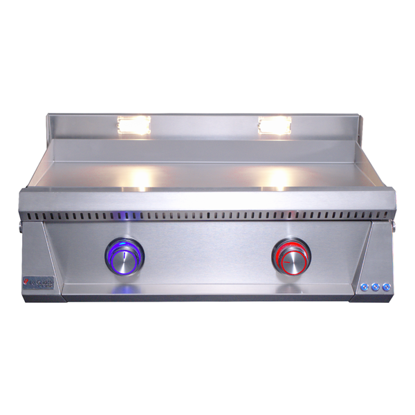 Le Griddle Pro Series 75 30-Inch 2-Burner Built-In Gas Griddle - 3mm Plate with Lights and Valve ON-OFF