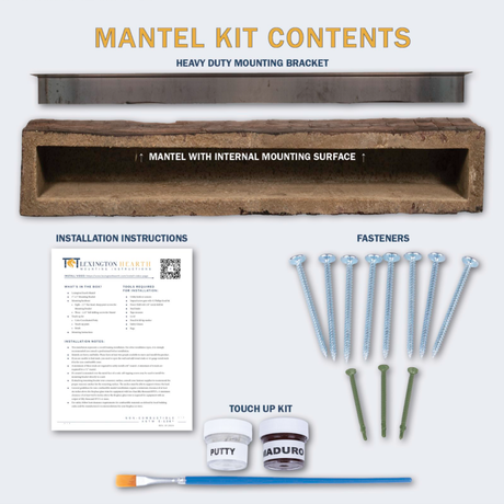 Lexington Hearth Farmhouse Concrete Faux Wood Mantel Kit