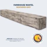 Lexington Hearth Farmhouse Concrete Faux Wood Mantel Shelf in Weathered Grey