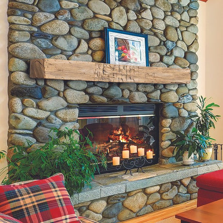 Lexington Hearth Farmhouse Rustic Mantel in Pale Honey Lifestyle