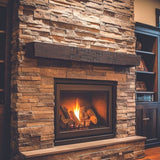 Lexington Hearth Farmhouse Rustic Mantel in Roasted Chestnut Lifestyle