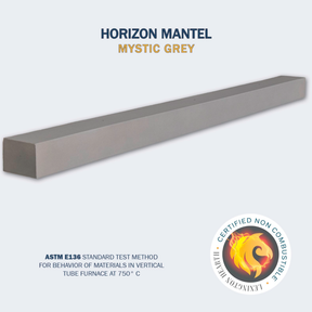 Lexington Hearth Horizon 60x4 Concrete Faux Wood Mantel Shelf in Mystic Gray