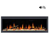 Litedeer Homes Latitude Built-in Smart Electric Fireplace with 1-Inch Trim - Real Flame Effect, crackling sound and wi-fi