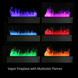 vapor fireplace with multicolor flames