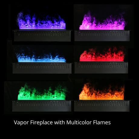 vapor fireplace with multicolor flames