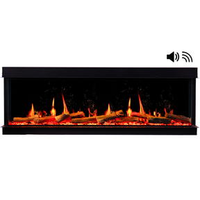 Litedeer Homes WarmCastle 3-Sided Smart Electric Fireplace with Crackling Sound