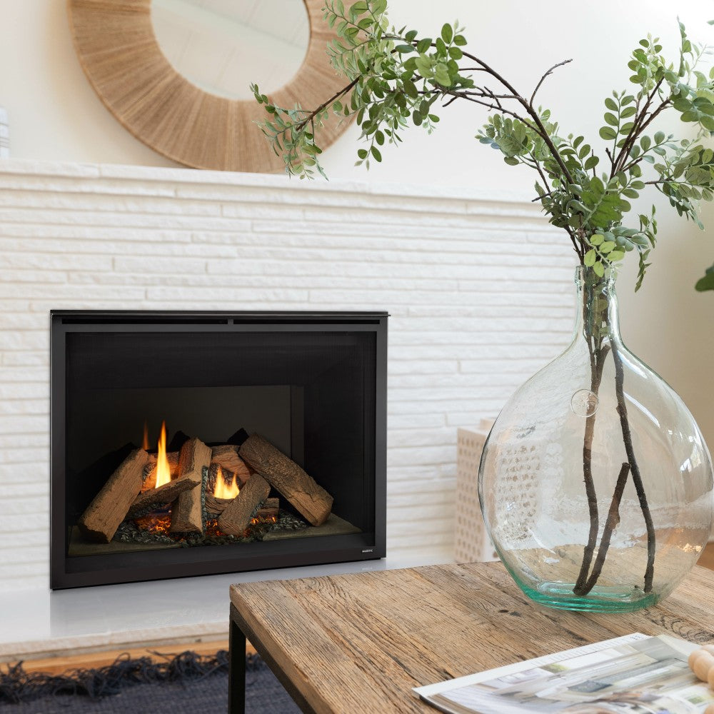 Majestic Meridian 42-Inch Linear Vented Gas Fireplace with Ventura Front