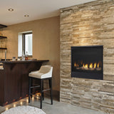 Majestic Quartz 32-Inch Linear Vented Gas Fireplace Corner Kitchen Area