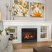 Majestic Quartz 36-Inch Linear Vented Gas Fireplace at Living Room with Brick Panel
