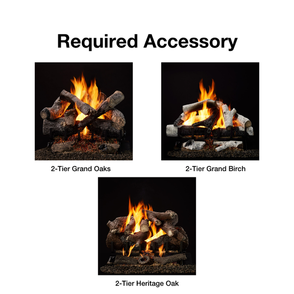 Majestic Stadium Direct Vent Gas Burner Required 2-Tier Gas Logs