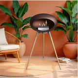 Mocca-Polished Steel Bowl Soaptreated Oak Legs 800202