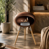 Mocca-Polished Steel Bowl Soaptreated Oak Legs 800205