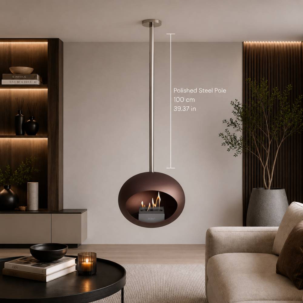 Mocca-Polished Steel Pole 100 cm 39.37 in 800184