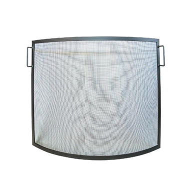 Modern Blaze Curved Steel Fireplace Screen with handles