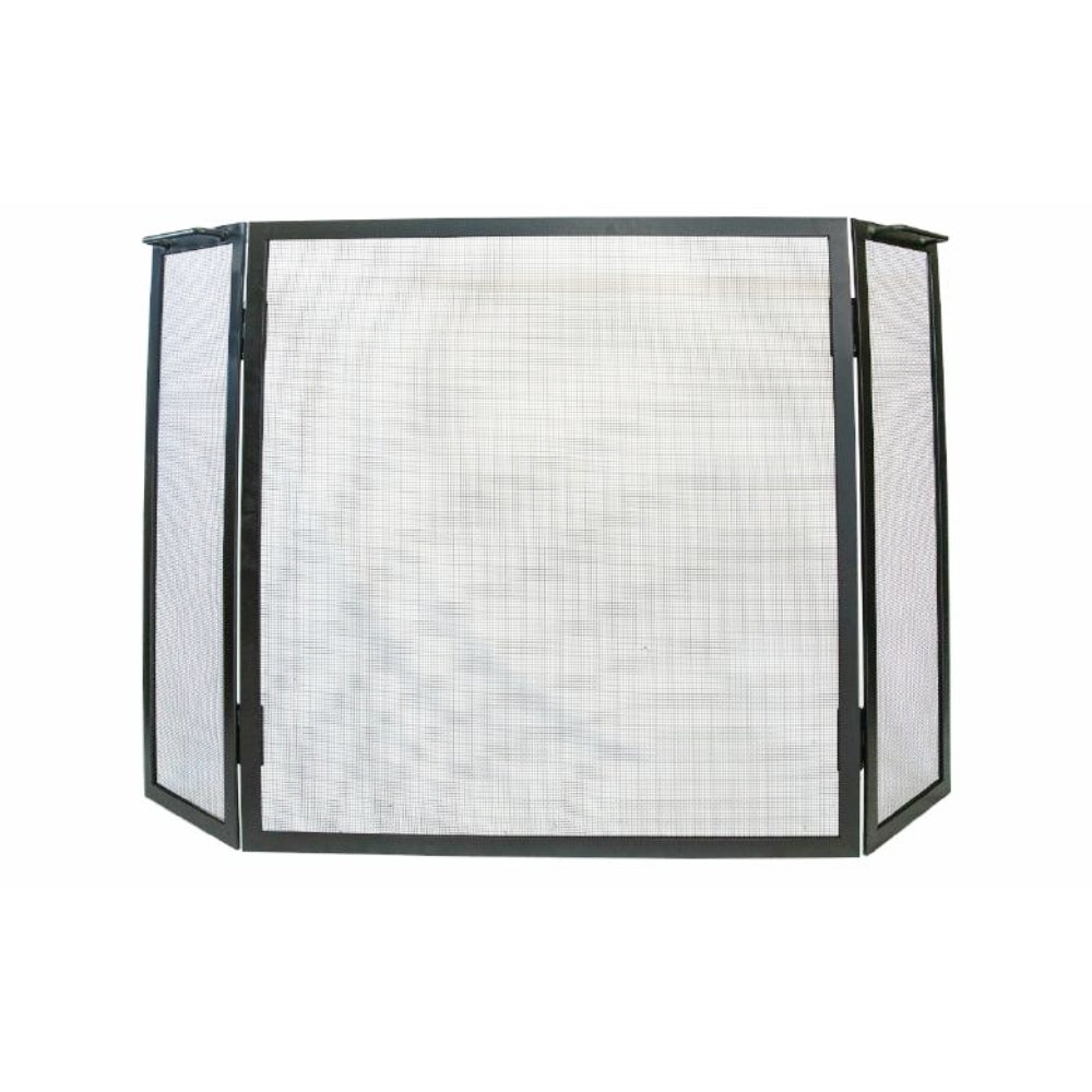 Modern Blaze 3-Panel Steel Fireplace Screen