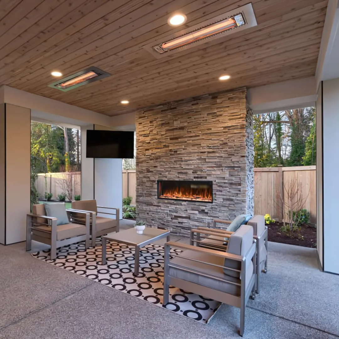 Modern Flames Landscape Pro Slim Electric Fireplace LPS-5614 In Outdoor Patio