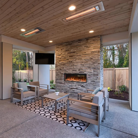 Modern Flames Landscape Pro Slim Electric Fireplace LPS-5614 In Outdoor Patio