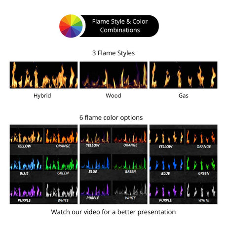 
Modern Flames Orion Multi Smart Virtual Electric Fireplace Flame Styles and Colors