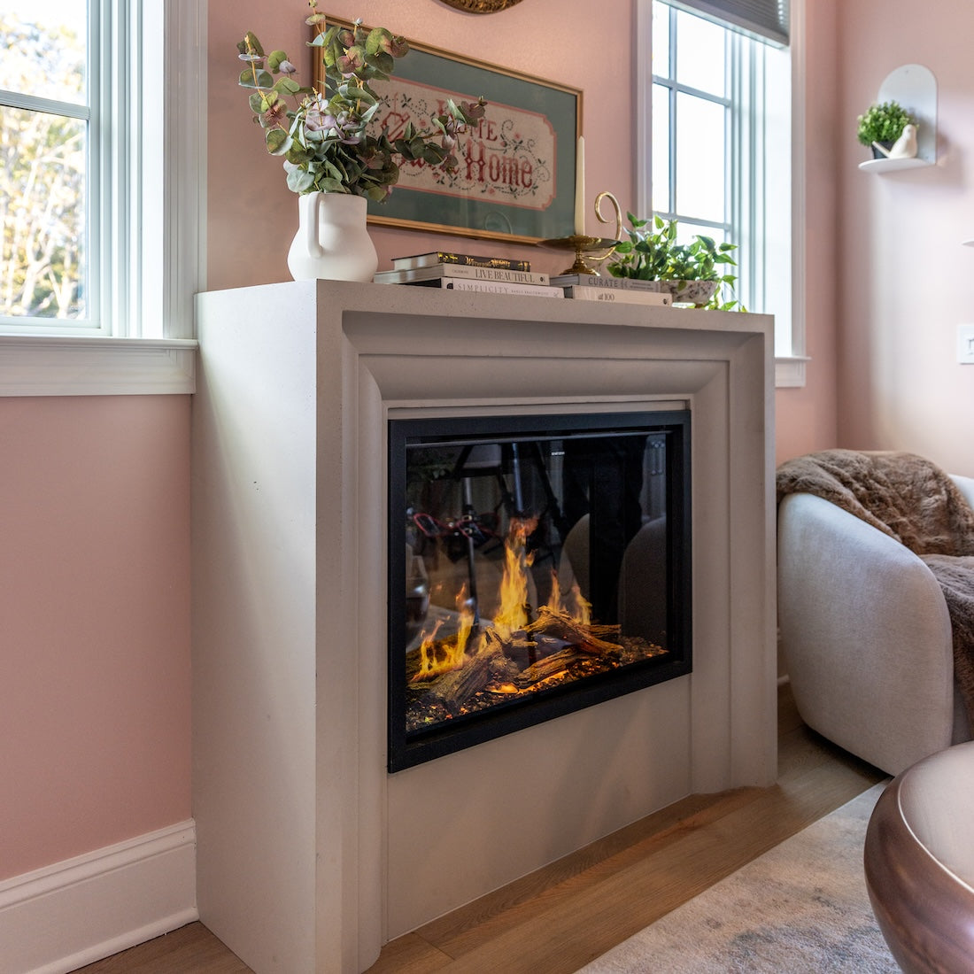 Modern Flames Orion Traditional with contemporary mantel