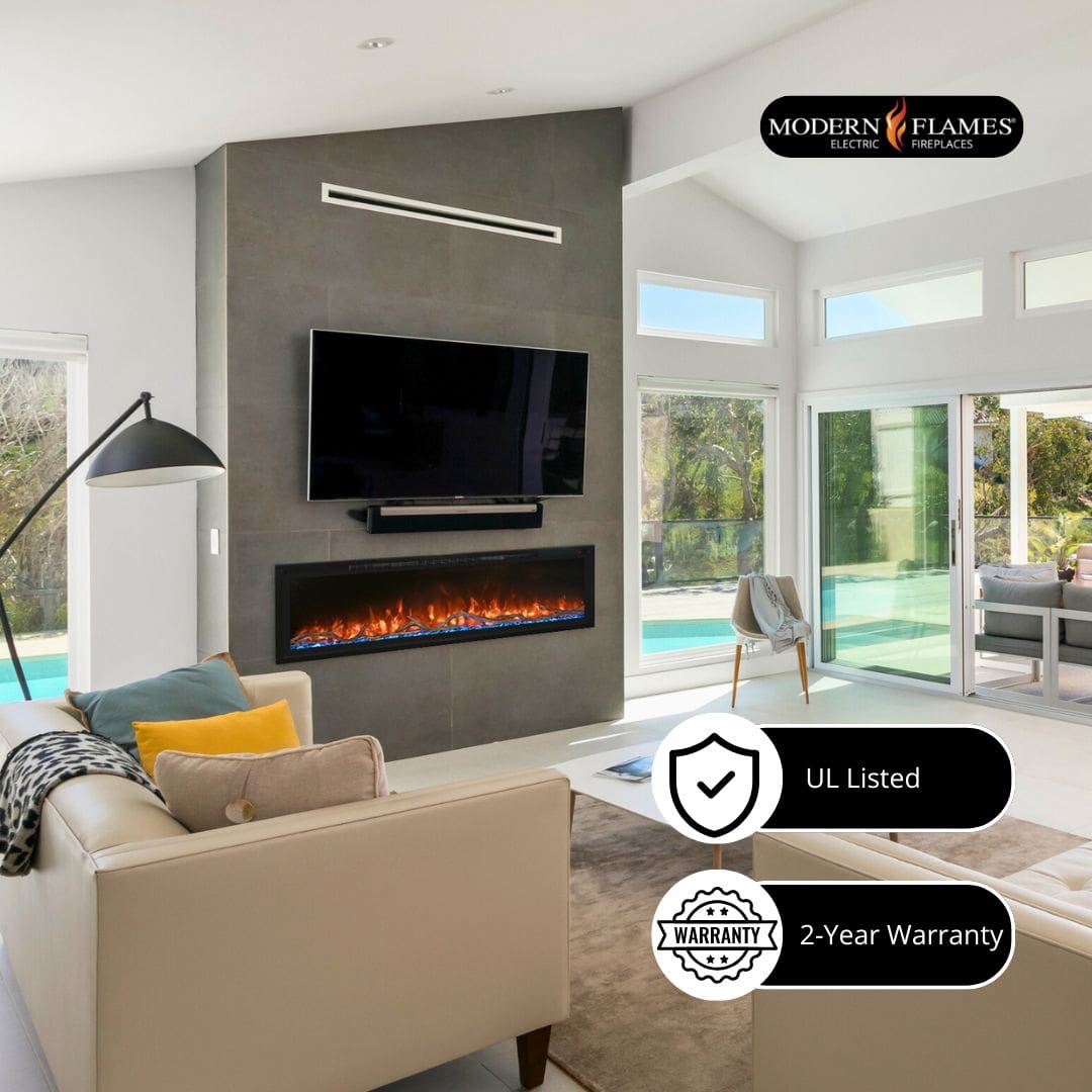 Modern Flames Spectrum Slimline Electric Fireplace Safety and Warranty