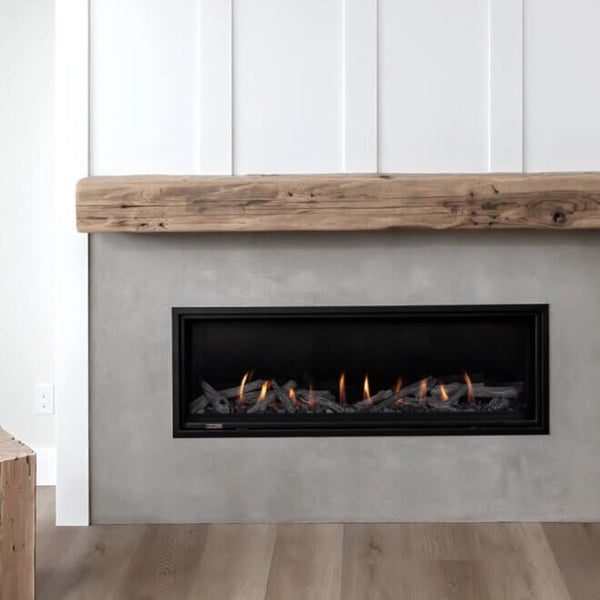 Montigo DelRay 48-Inch Direct Vent Basic Linear Gas Fireplace at Living Room with Mantel