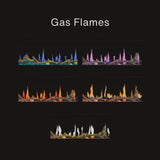 multicolored gas flames