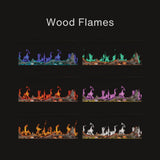 multicolored wood flames