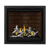 Napoleon Altitude X 36-Inch Gas Fireplace with Birch Log Kit - Newport Panels - Charcoal Zen Front