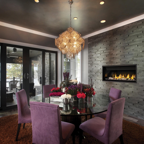 Napoleon Ascent Linear 46-Inch Gas Fireplace in Dining Room