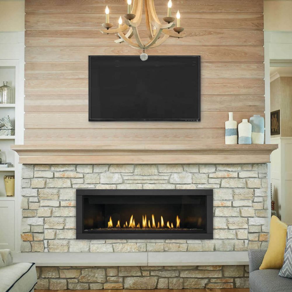 Napoleon Ascent Linear 56-Inch Gas Fireplace in Living Room