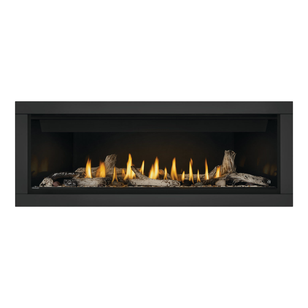 Napoleon Ascent Linear 56-Inch Gas Fireplace with Beach Fire Log Set