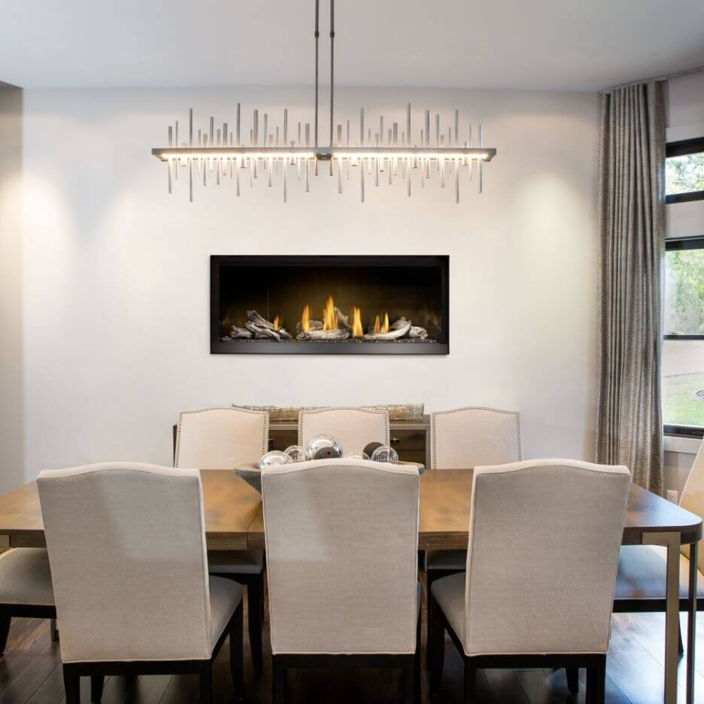 Napoleon Ascent Linear Premium 46-Inch Gas Fireplace in Dining Room