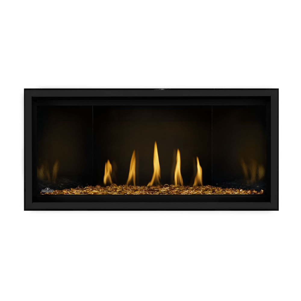 Napoleon Ascent Linear Premium Gas Fireplace with Amber Glass Beads Media Kit