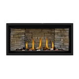 Napoleon Ascent Linear Premium Gas Fireplace with Mineral Rock Media Kit - Ledgestone Decorative Panels
