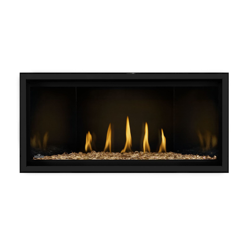 Napoleon Ascent Linear Premium Gas Fireplace with Topaz Glass Beads Media Kit