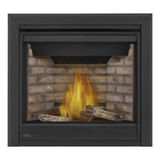 Napoleon Ascent X 36-Inch Gas Fireplace with Beach Fire Kit - 3-Inch Premium Bevelled Trim